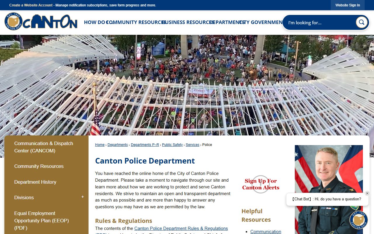 Canton background check police department website