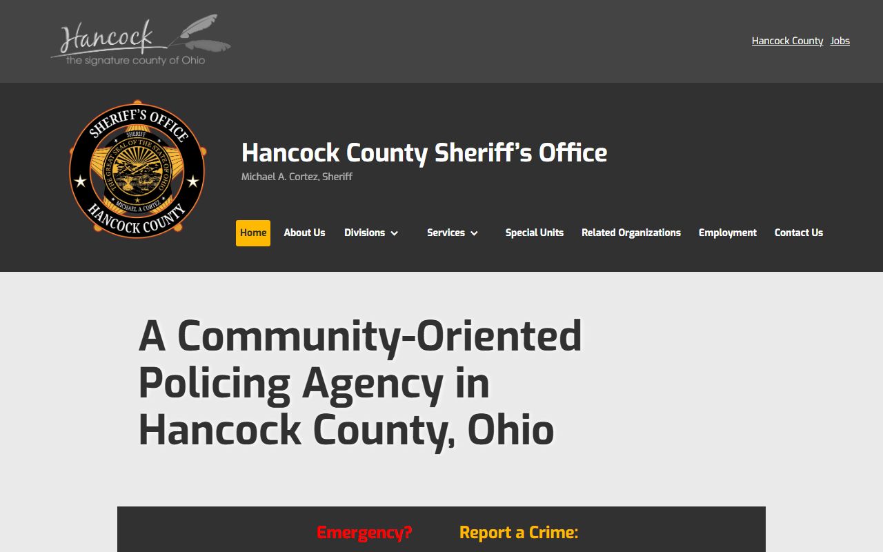 Findlay background check Hancock County Sheriff website