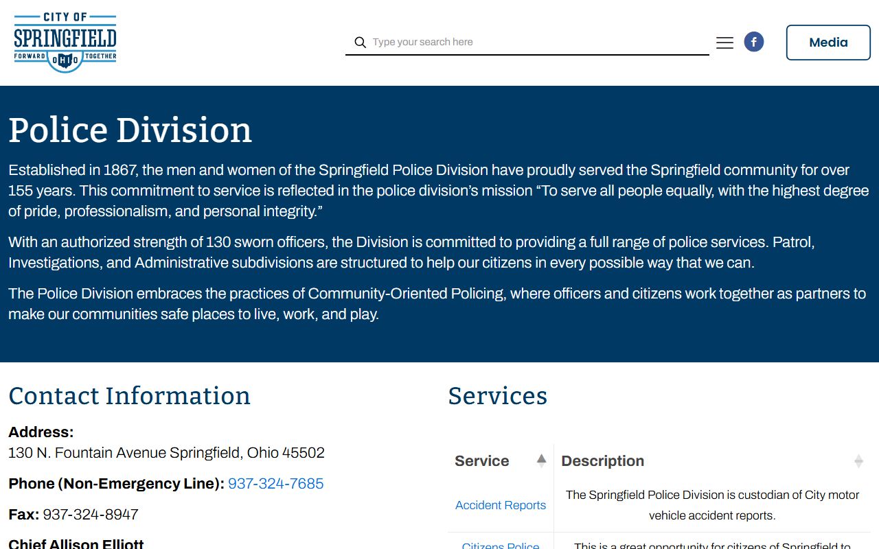 Springfield background check police division website