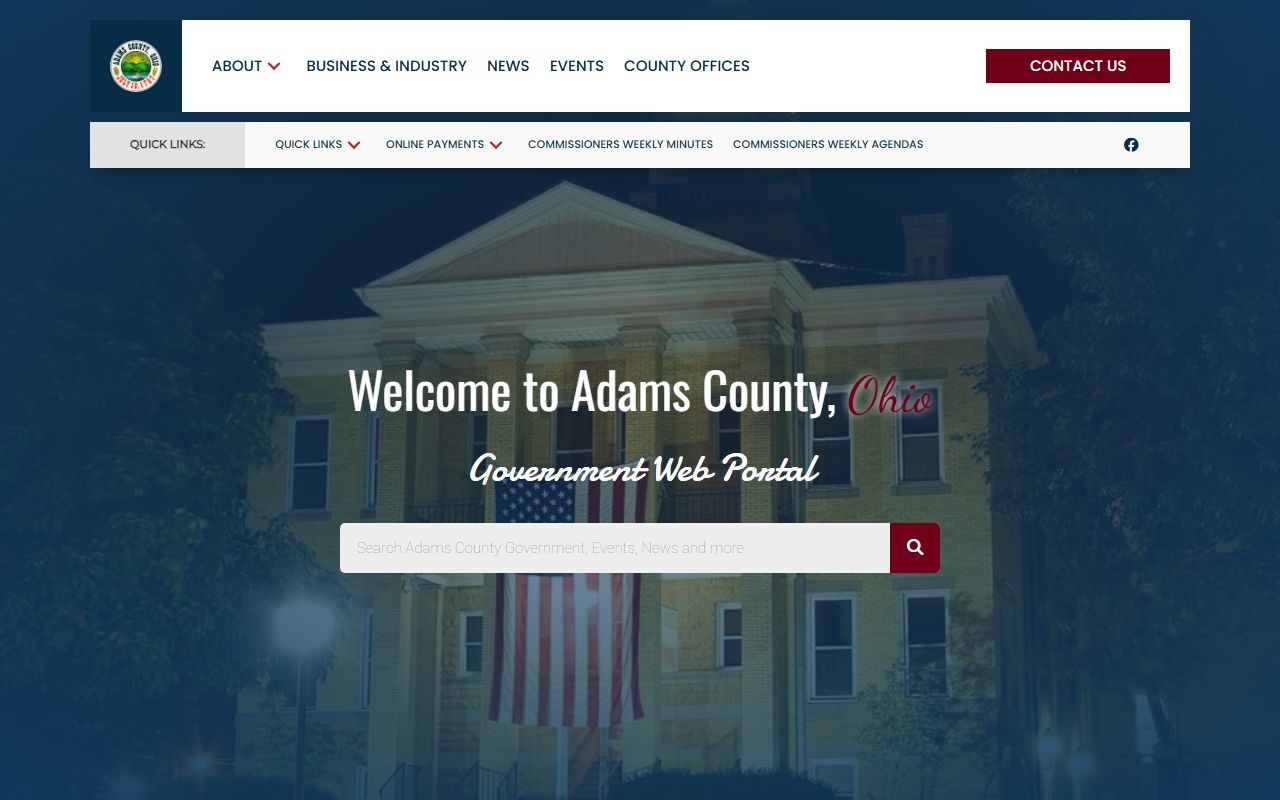 Adams County Ohio official website for background check services