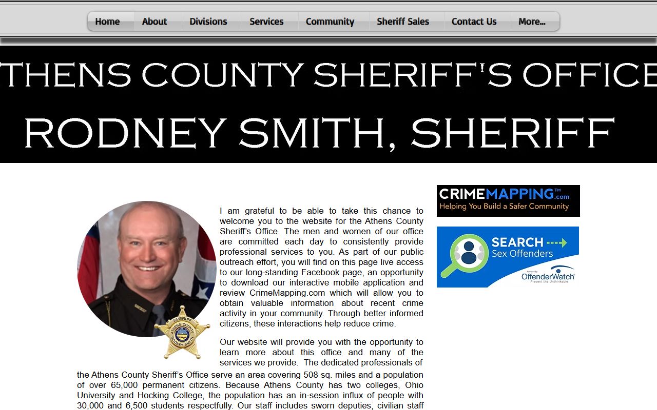 Athens County Sheriff's Office background check services website