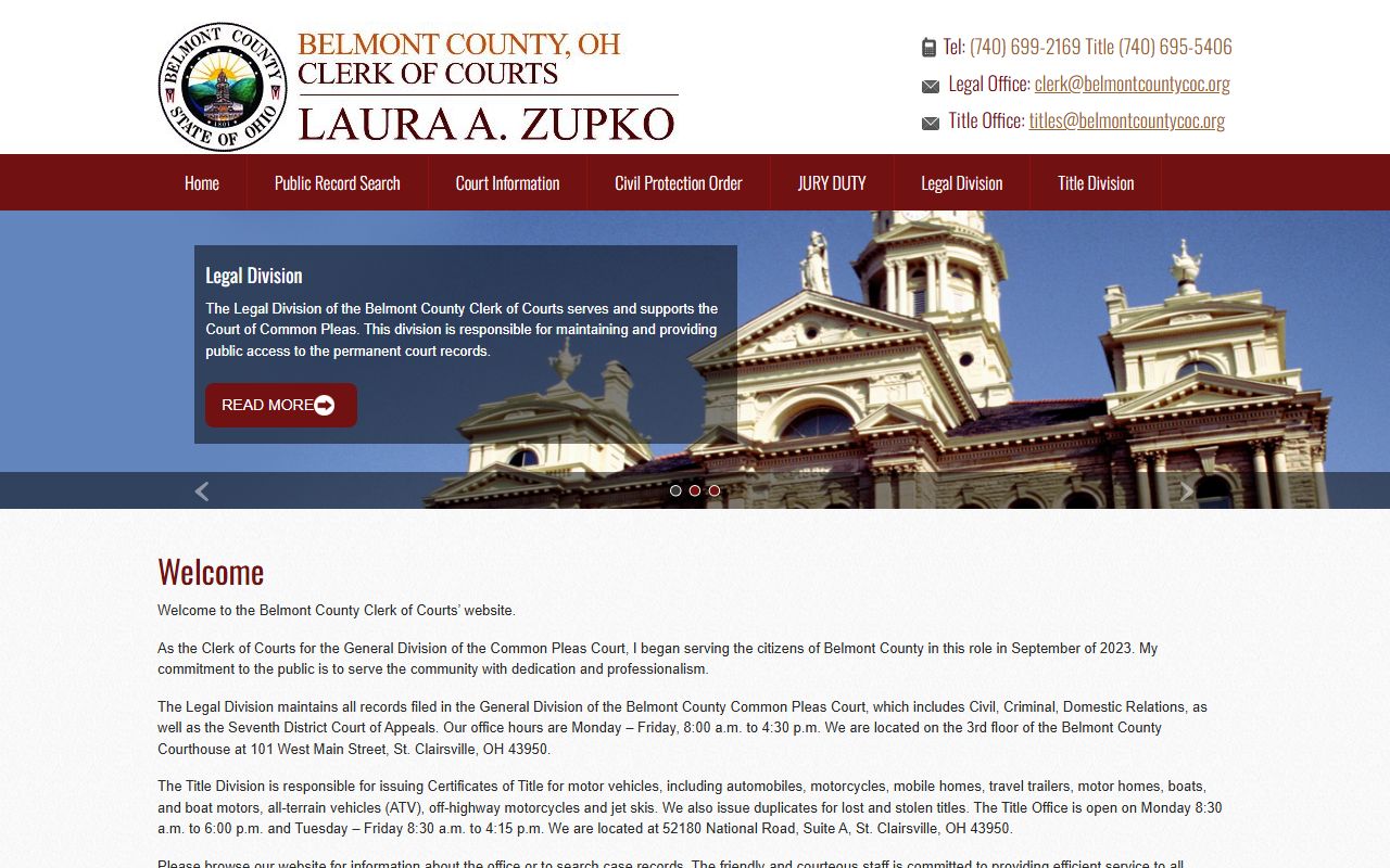 Belmont County Clerk of Courts background check court records search