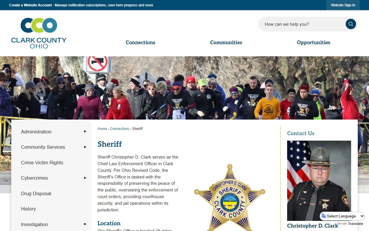 Clark County Sheriff background check services page