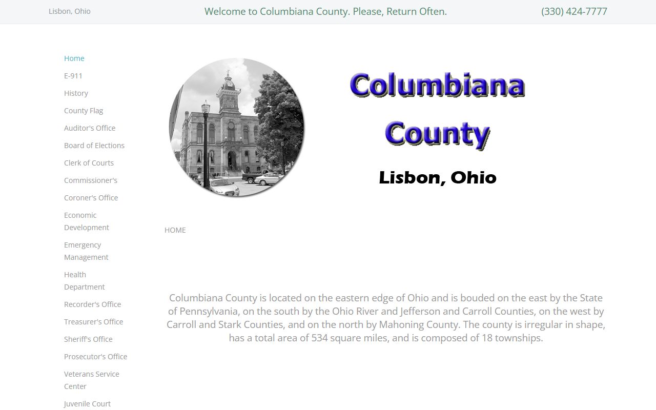 Columbiana County background check government website