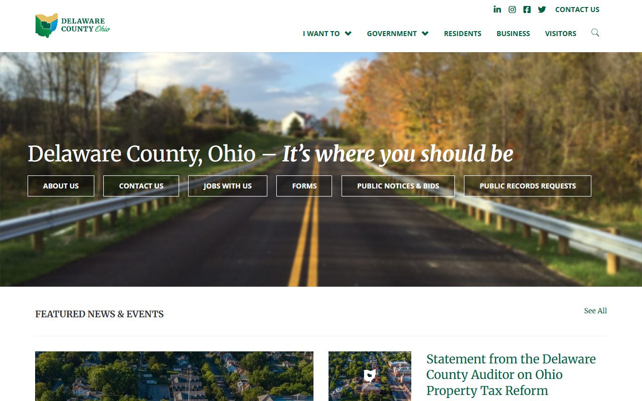 Delaware County government website for background check services