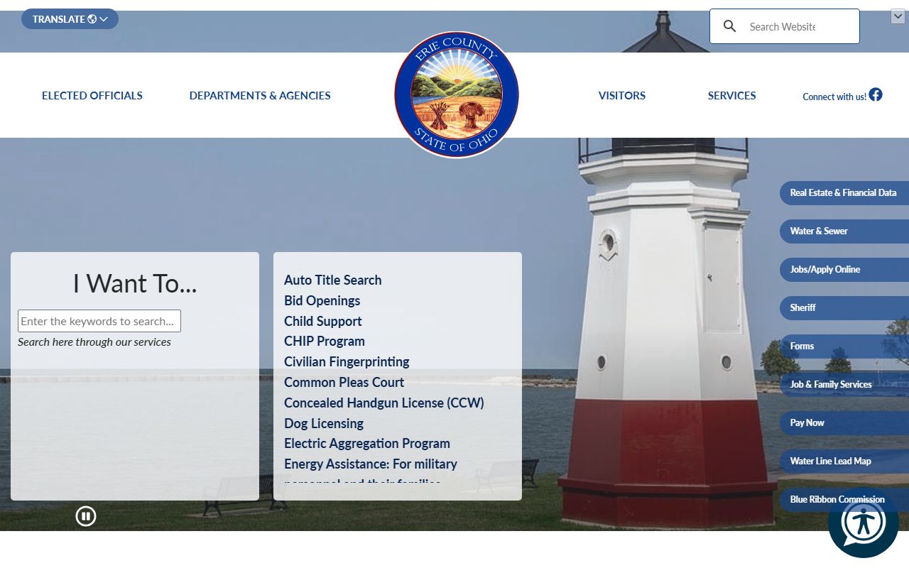 Erie County Ohio government website for background check resources