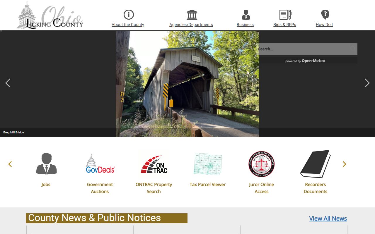 Licking County background check government services page