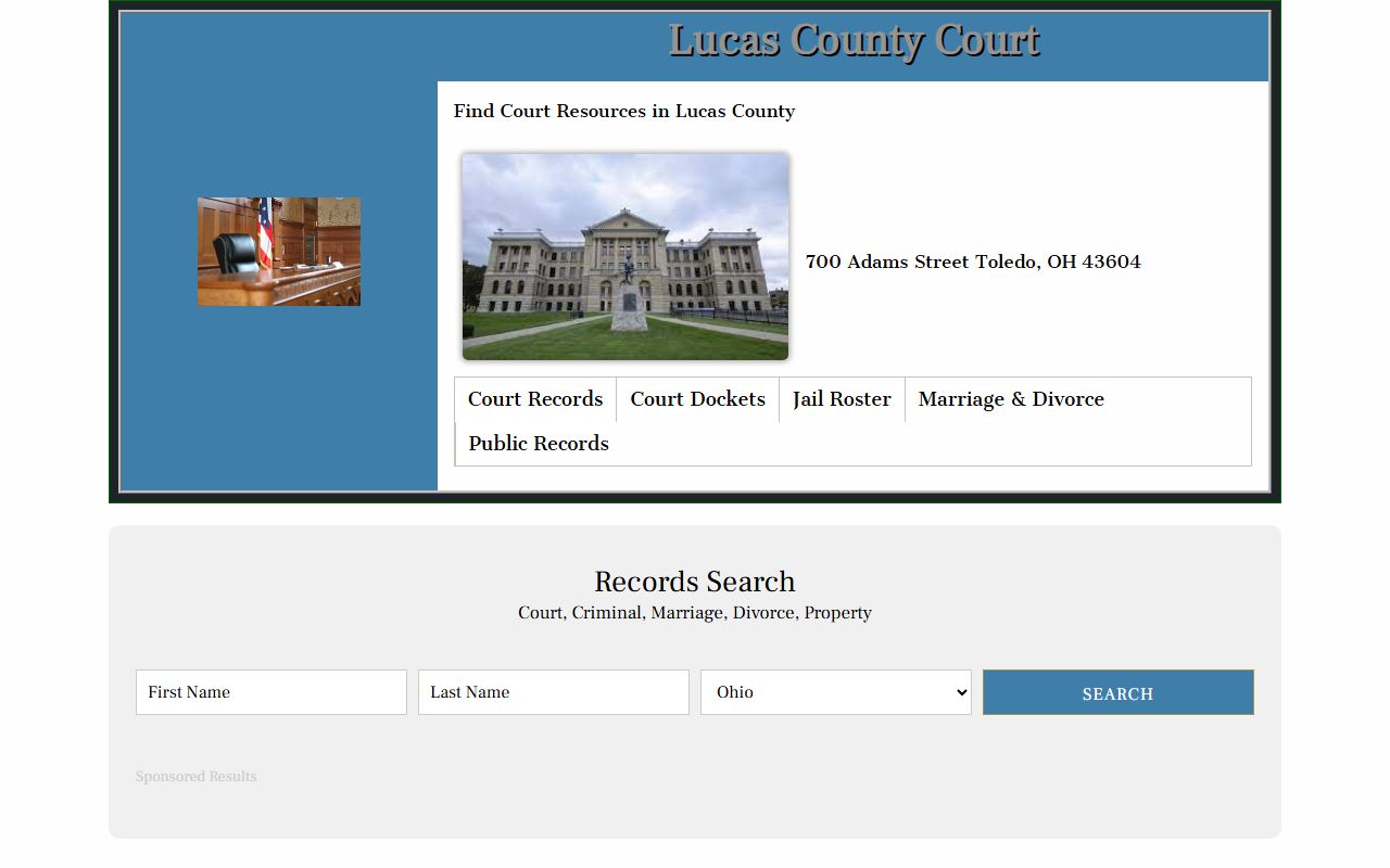 Lucas County court records search for background check research