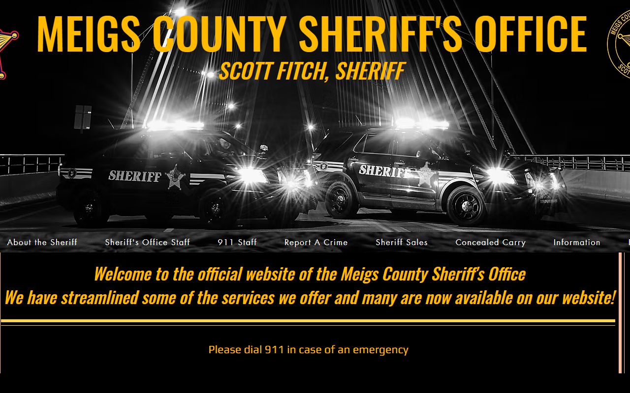 Meigs County Sheriff's Office background check services page