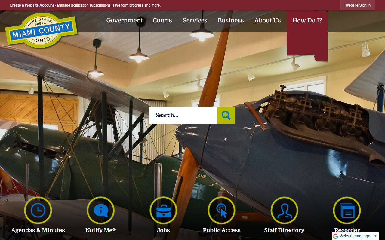 Miami County background check government services page