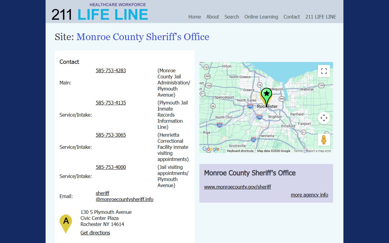 Monroe County Sheriff's Office background check services information