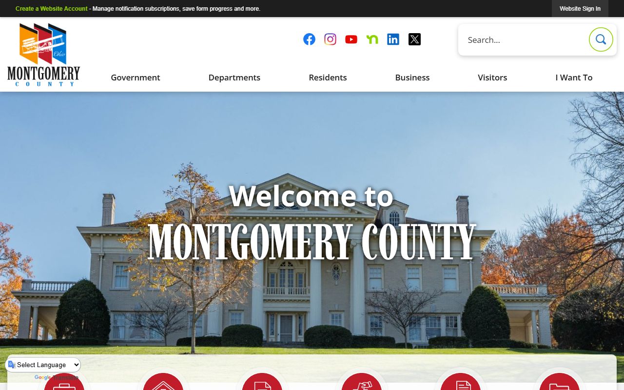 Montgomery County government website for background check services