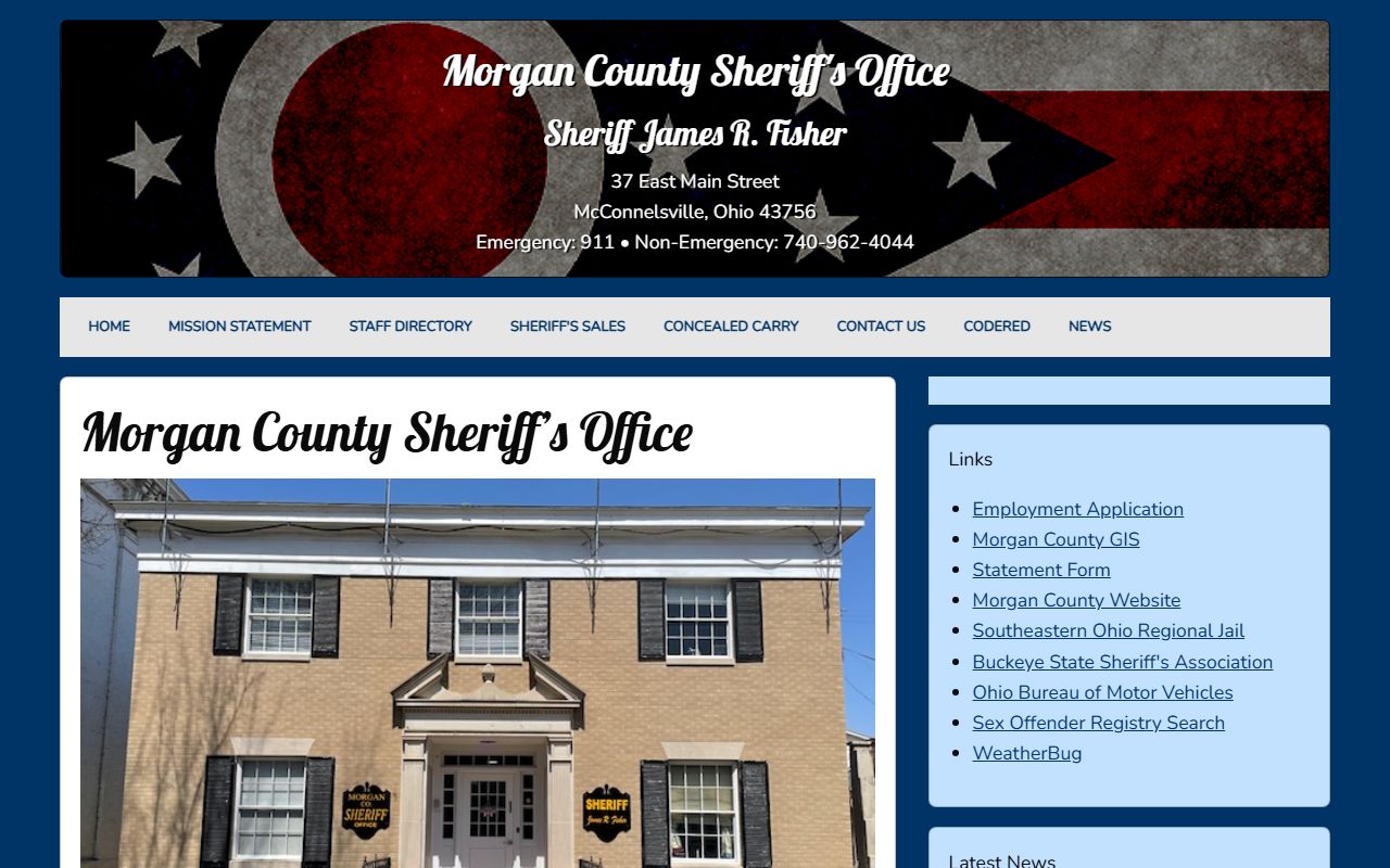 Morgan County Sheriff's Office website for background check services
