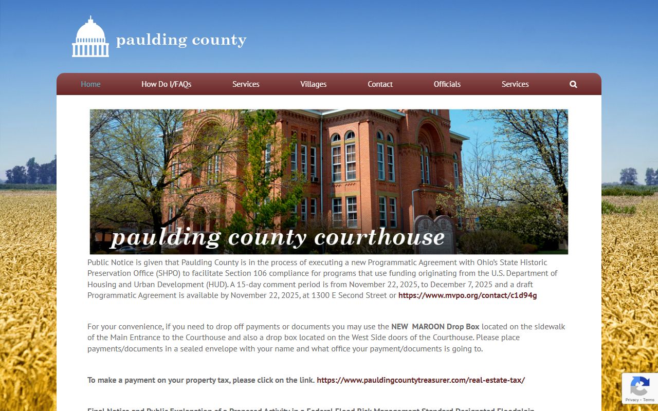 Paulding County government website for background check information