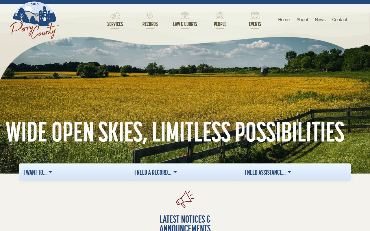 Perry County Ohio official website for background check services