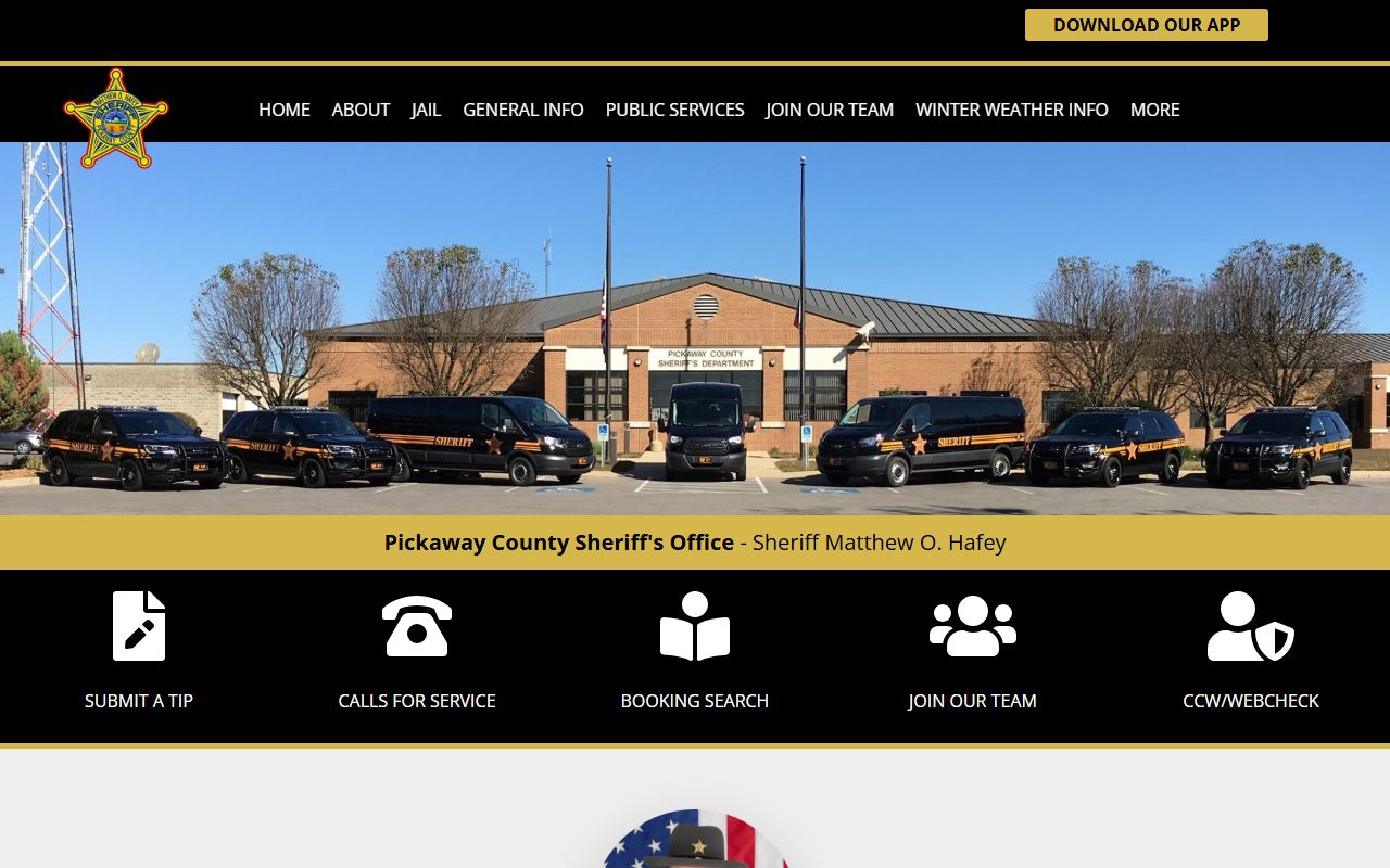 Pickaway County Sheriff's Office website for background check services