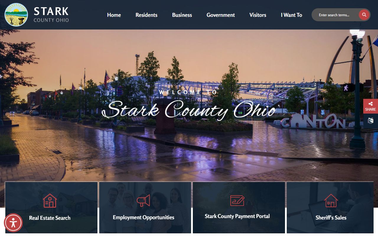 Stark County Ohio government website for background check services