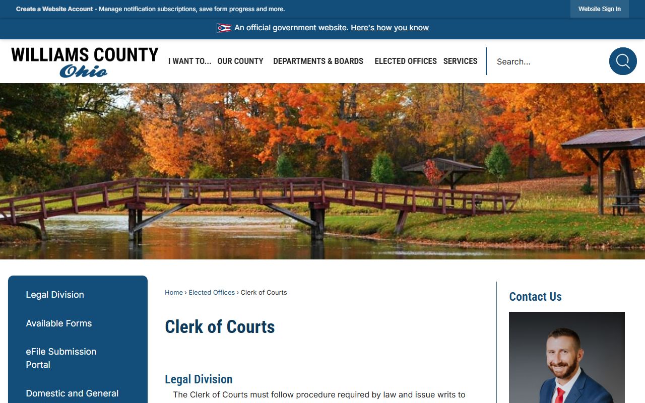 Williams County Clerk of Courts background check records